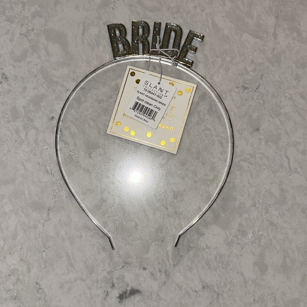 Slant Bride Glittery Silver Party Headband Collection for Bachelorette Parties..